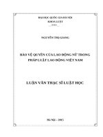 Bảo vệ quyền của lao động nữ trong pháp luật lao động việt nam 