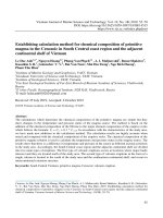 Nghiên cứu phát triển phương pháp tính thành phần hóa học dung thể magma basalt nguyên thủy giai đoạn Cenozoi khu vực ven biển và ngoài khơi Nam Trung Bộ