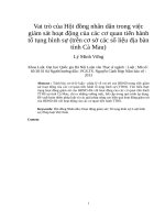 Vai trò của hội đồng nhân dân trong việc giám sát hoạt động của các cơ quan tiến hành tố tụng hình sự (trên cơ sở các số liệu địa bàn tỉnh cà mau)  