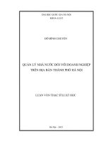 Quản lý nhà nước đối với doanh nghiệp trên địa bàn thành phố hà nội  