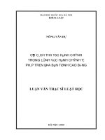 Cải cách thủ tục hành chính trong lĩnh vực hành chính tư pháp trên địa bàn tỉnh cao bằng 