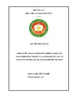 Khóa luận tốt nghiệp chuyên ngành Luật: Giải quyết trách nhiệm bồi thường thiệt hại ngoài hợp đồng trong vụ án hình sự của tòa án nhân dân huyện Củ Chi, thành phố Hồ