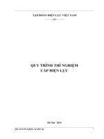Quy trình thí nghiệm cáp điện trung thế có điện áp danh định từ 1 kV