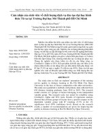 Cảm nhận của sinh viên về chất lượng dịch vụ đào tạo đại học hình thức Từ xa tại Trường Đại học Mở Thành phố Hồ Chí Minh