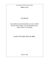 Hoạt động giải quyết khiếu nại, tố cáo trên địa bàn huyện quốc oai – thành phố hà nội  thực trạng và giải pháp  