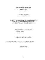Quản lý kinh tế của cơ quan nhà nước đối với doanh nghiệp nhà nước 
