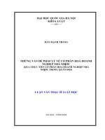 Những vấn đề pháp lý về cổ phần hóa doanh nghiệp nhà nước qua thực tiễn cổ phần hóa doanh nghiệp nhà nước trong quân đội 
