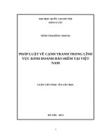 Pháp luật về cạnh tranh trong lĩnh vực kinh doanh bảo hiểm tại việt nam  