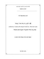Thực thi pháp luật về kiểm soát gian lận hoàn thuế giá trị gia tăng trên địa bàn thành phố hà nội 