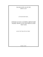 Chế độ tai nạn lao động, bệnh nghề nghiệp trong luật bảo hiểm xã hội việt nam  