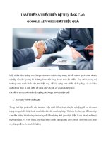 Làm thế nào để chiến dịch quảng cáo Google Adwords đạt hiệu quả