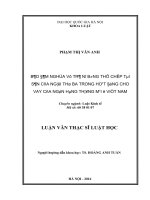 Bảo đảm nghĩa vụ trả nợ bằng thế chấp tài sản của người thứ ba trong hoạt động cho vay của ngân hàng thương mại ở việt nam  