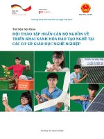 Tài liệu Hội thảo tập huấn cán bộ nguồn về triển khai xanh hóa đào tạo nghề tại các cơ sở giáo dục nghề nghiệp
