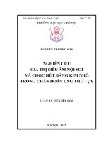 (Luận án tiến sĩ) Nghiên cứu giá trị siêu âm nội soi và chọc hút bằng kim nhỏ trong chẩn đoán ung thư tụy