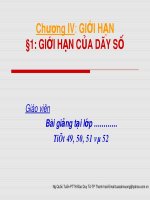 Bài giảng Đại số và Giải tích 11 - Bài 1: Giới hạn của dãy số