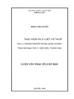 Thực hiện pháp luật về thuế của các doanh nghiệp ngoài quốc doanh trên địa bàn thị xã sầm sơn, thanh hoá  