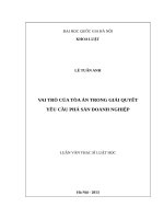 Vai trò của tòa án trong giải quyết yêu cầu phá sản doanh nghiệp  