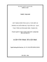 Hoạt động kiểm tra giám sát của cấp uỷ trong cơ chế kiểm soát quyền lực   qua thực tiễn huyện đông sơn, thanh hoá  
