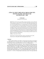 Công tác phát triển Đảng trong sinh viên trường Đại học Thủ đô Hà Nội giai đoạn 2015-2020