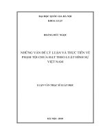 Những vấn đề lý luận và thực tiễn về phạm tội chưa đạt theo pháp luật hình sư việt nam  