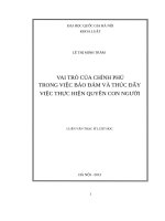Vai trò của chính phủ trong việc bảo đảm và thúc đẩy việc thực hiện quyền con người  