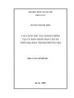 Cải cách thủ tục hành chính tại ủy ban nhân dân cấp xã trên địa bàn thành phố hà nội  