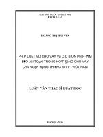 Pháp luật về cho vay và các biện pháp đảm bảo an toàn trong hoạt động cho vay của ngân hàng thương mại tại việt nam  