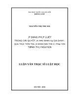Áp dụng pháp luật trong giải quyết án hôn nhân và gia đình   qua thực tiễn tòa án nhân dân thị xã phổ yên tỉnh thái nguyên 