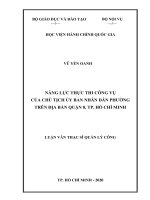 Năng lực thực thi công vụ của chủ tịch ủy ban nhân dân phường trên địa bàn quận 8, thành phố hồ chí minh 