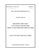 Bồi dưỡng công chức các cơ quan chuyên môn thuộc ủy ban nhân dân tỉnh tây ninh 