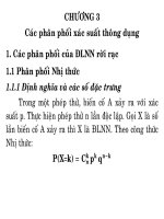 Bài giảng Lý thuyết xác suất thống kê toán - Chương 3: Các phân phối xác suất thông dụng cung cấp cho người học các kiến thức về các phân phối của đại lượng ngẫu nhiên rời rạc,