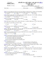 Đề kiểm tra chất lượng giữa học kì 2 môn Vật lí lớp 12 năm học 2018-2019 (Mã đề 120)