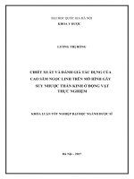 Chiết xuất và đánh giá tác dụng của cao sâm ngọc linh trên mô hình gây suy nhược thần kinh ở động vật thực nghiệm 