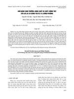 Khả năng sinh trưởng, năng suất và chất lượng thịt của gà lai 3/4 Đông Tảo và 1/4 Lương Phượng