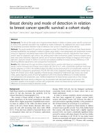 Breast density and mode of detection in relation to breast cancer specific survival: A cohort study