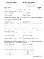 Đề kiểm tra giữa học kỳ 2 môn Giải tích lớp 12 năm học 2016-2017 – Trường THPT Đa Phúc (Mã đề 132)