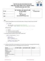 Đề thi học kỳ năm 2011 môn Cấu trúc dữ liệu và giải thuật - Đại học Bách khoa Hà Nội