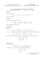 Đáp án đề thi học kỳ I năm học 2019-2020 môn Phương pháp toán cho Vật lý 1 (Đề số 1) - ĐH Khoa học Tự nhiên