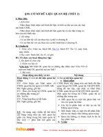 Giáo án Tin học 12 - Bài 10: Cơ sở dữ liệu quan hệ (Tiết 2)