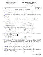 Đề kiểm tra giữa học kỳ 2 môn Giải tích lớp 12 năm học 2016-2017 – Trường THPT Đa Phúc (Mã đề 896)