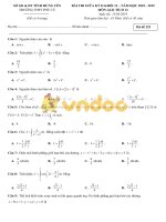 Đề thi giữa kỳ 2 môn Giải tích 12 năm học 2018-2019 – Trường THPT Phù Cừ (Mã đề 225)