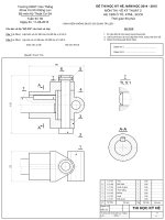 Đề thi học kỳ hè năm học 2014-2015 môn Vẽ kỹ thuật 2 (Hệ cao đẳng) - Trường CĐ Kỹ thuật Cao Thắng