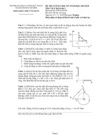 Đề thi học kỳ I năm học 2018-2019 môn Vật lý đại cương I - ĐH Sư phạm Kỹ thuật