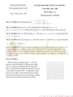 Đề thi chọn học sinh giỏi cấp trường môn Toán lớp 12 năm học 2019-2020 – Trường THPT Nguyễn Trãi