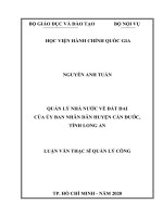 Quản lý nhà nước về đất đai của ủy ban nhân dân huyện cần đước, tỉnh long an 