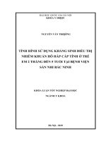 Tình hình sử dụng kháng sinh điều trị nhiễm khuẩn hô hấp cấp tính ở trẻ em 2 tháng đến 5 tháng tuổi tại bệnh viện sản nhi bắc ninh 