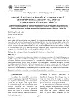 Some recommendations to improve translation skill for students majoring in the English language at department of foreign languages – Saigon University