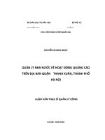 Quản lý nhà nước về hoạt động quảng cáo trên địa bàn quận thanh xuân thành phố hà nội 
