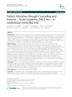 Patient Activation through Counseling and Exercise – Acute Leukemia (PACE-AL) – a randomized controlled trial