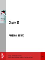 Lecture Advertising and promotion (2/e) – Chaper 17: Personal selling